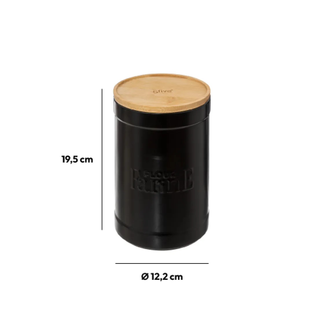 5five Boîte à farine, Céramique noir