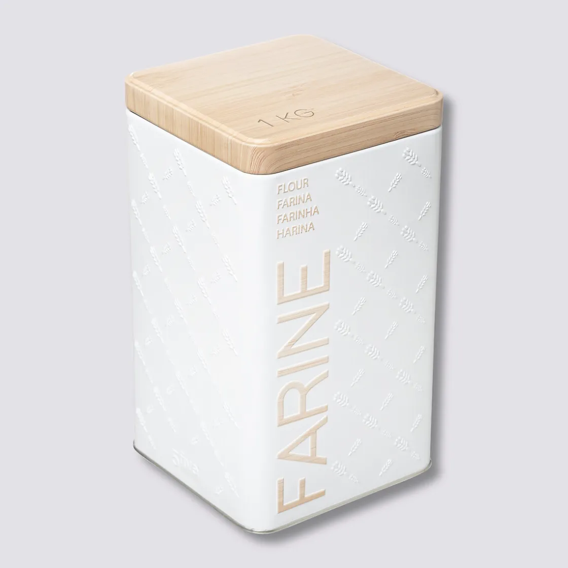 5five Boîte à farine 1kg métal, Blanc