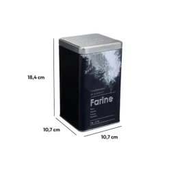 5five Boîte à farine 1kg métal, Noir