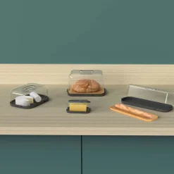 5five Boîte à fromage et beurrier, Gris