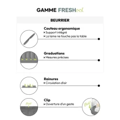 5five Boîte à fromage et beurrier, Gris