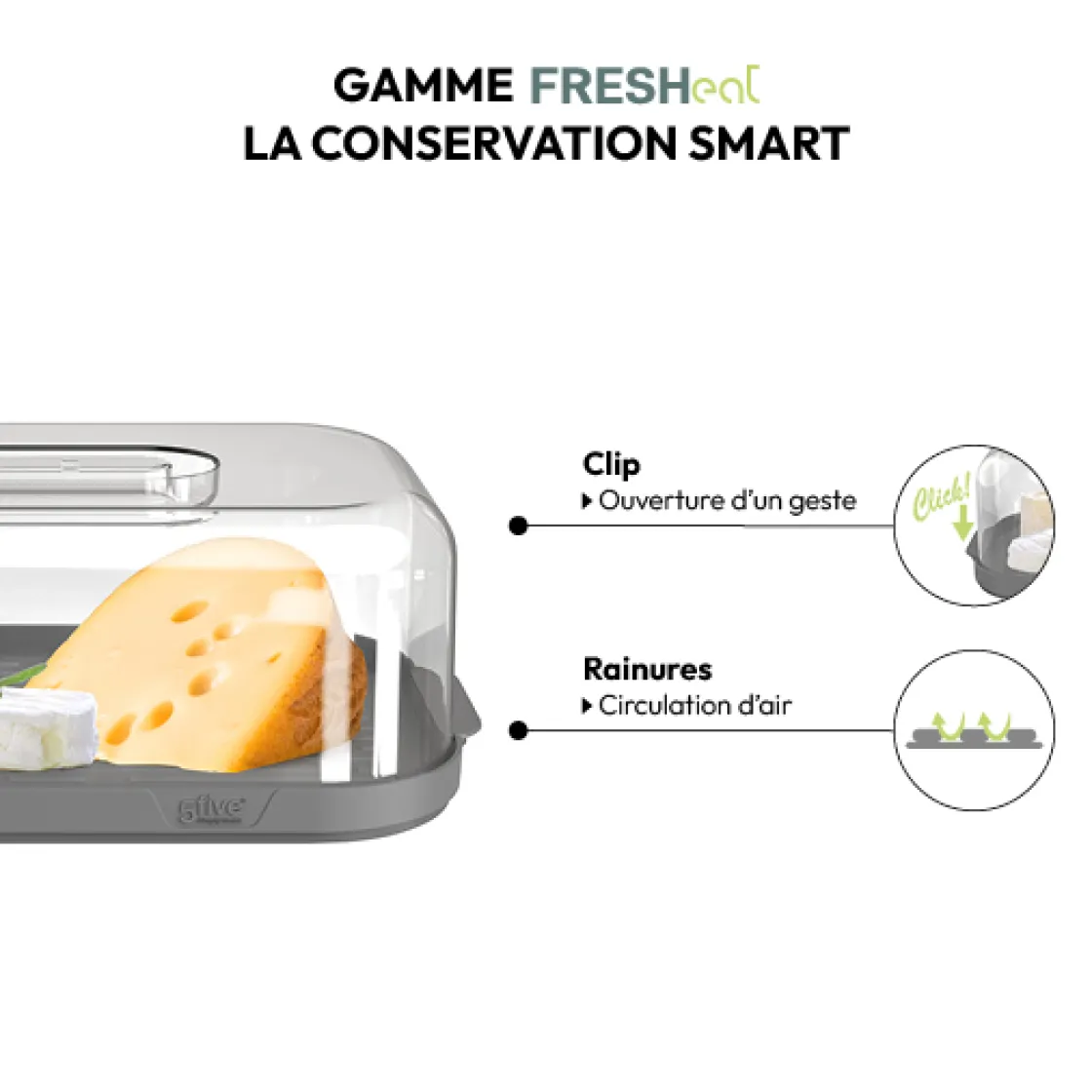 5five Boîte à fromage, Gris