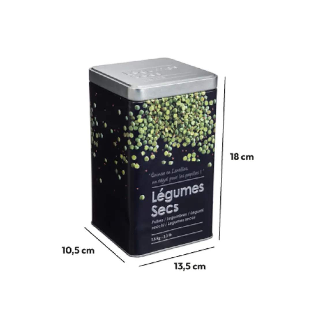 5five Boîte à légumes 1,5kg métal, Noir