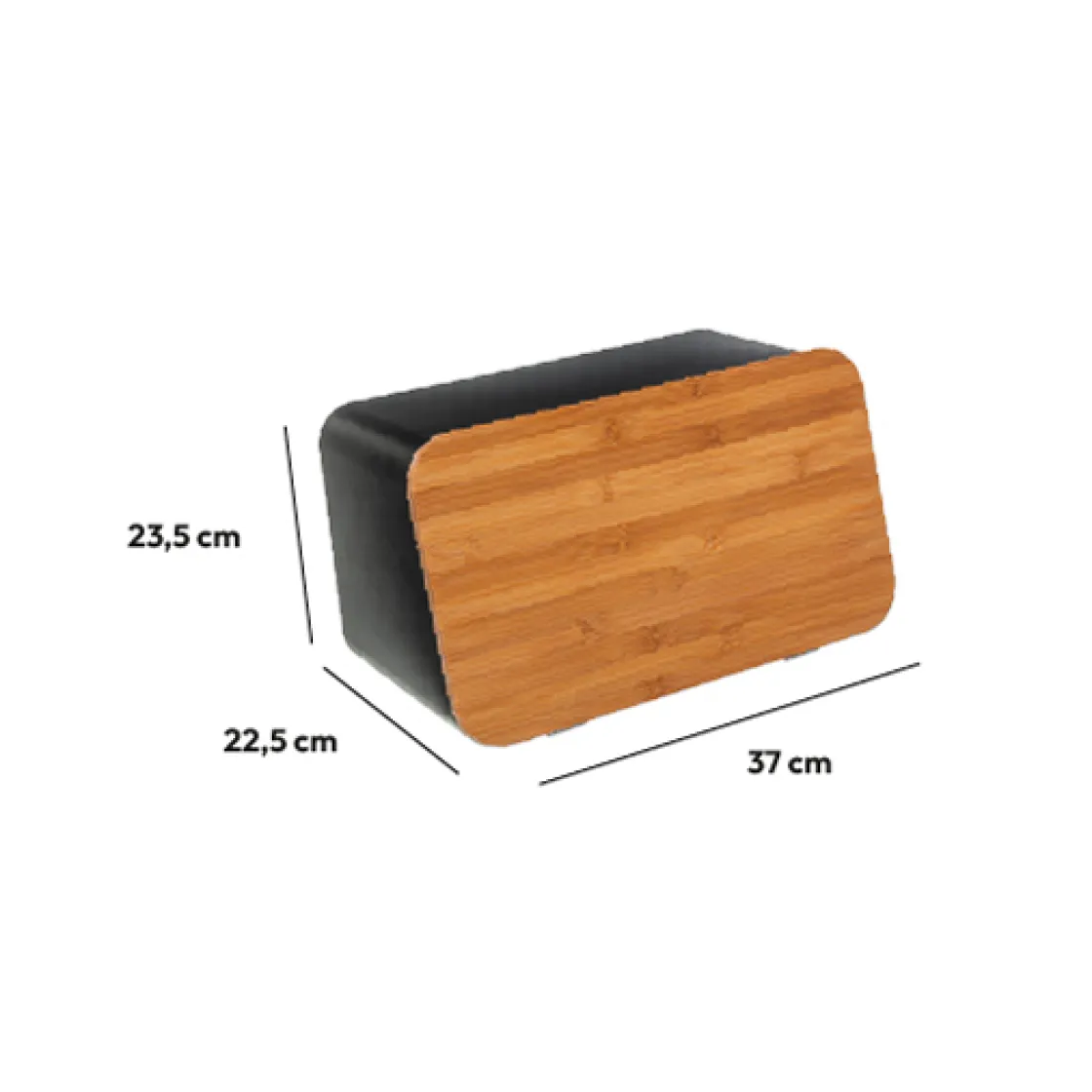 5five Boîte à pain et planche 37cm, Noir