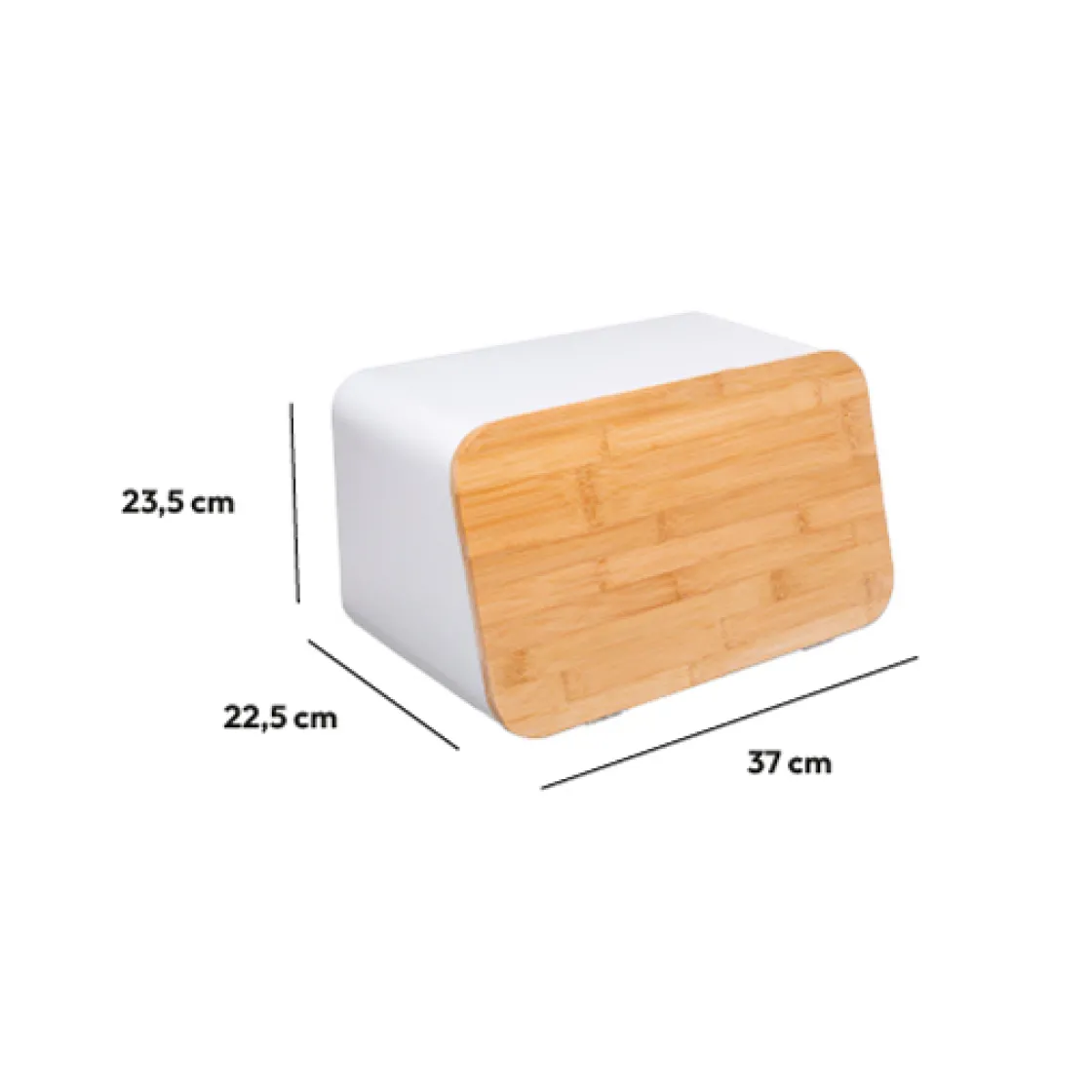 5five Boîte à pain et planche 37cm, Blanc