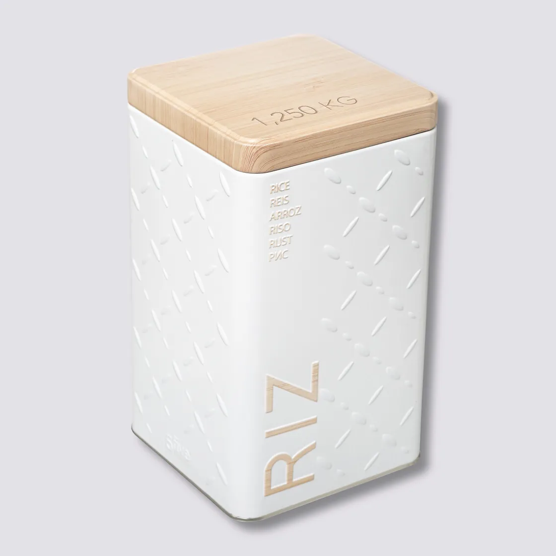 5five Boîte à riz en métal, Blanc