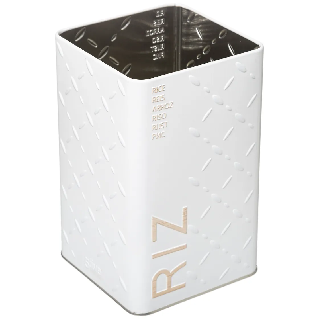 5five Boîte à riz en métal, Blanc