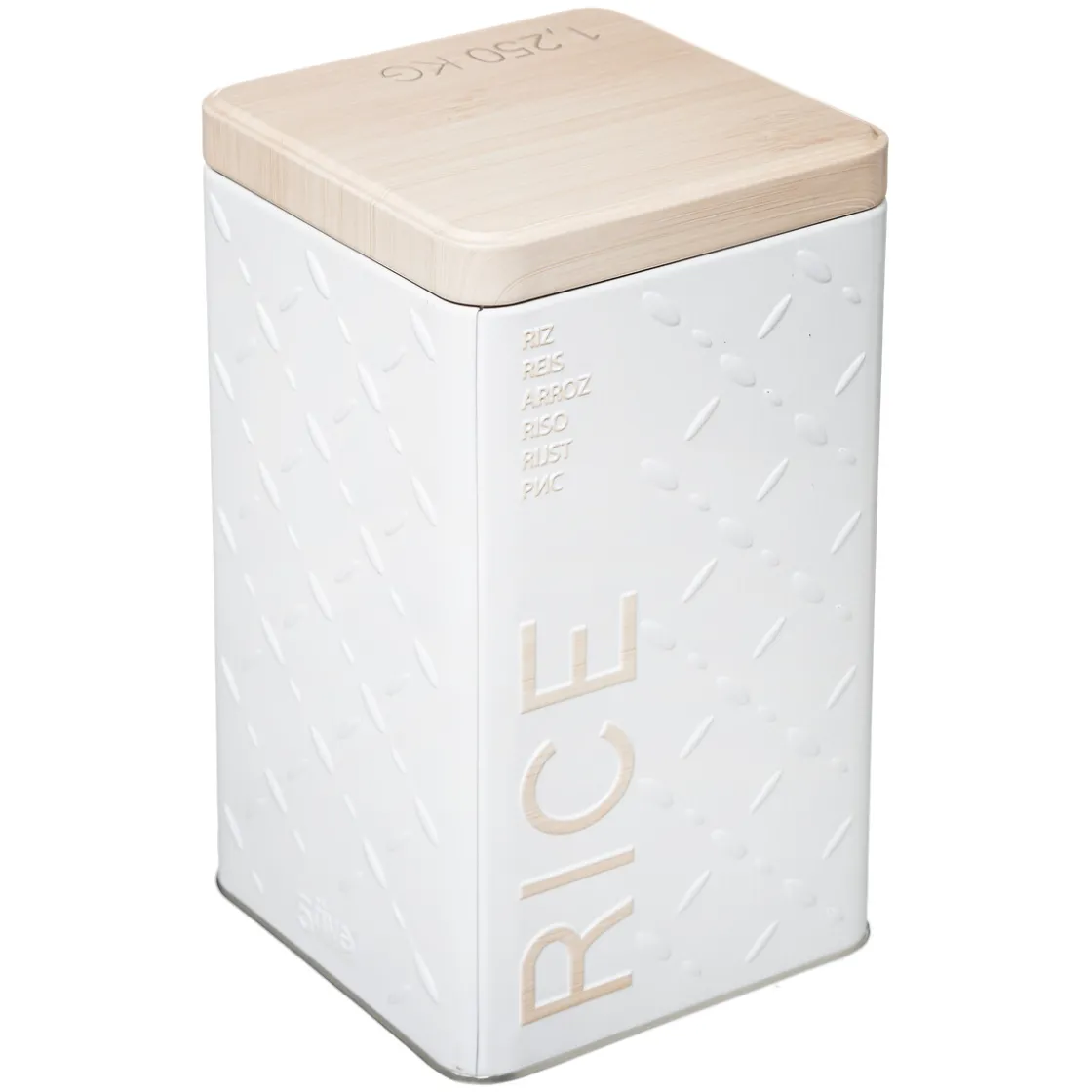 5five Boîte à riz en métal, Blanc