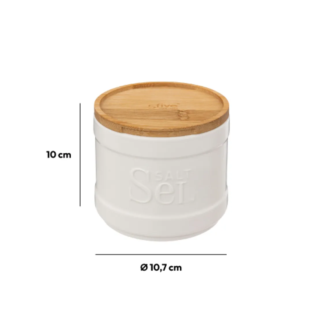 5five Boîte à sel, Céramique blanc