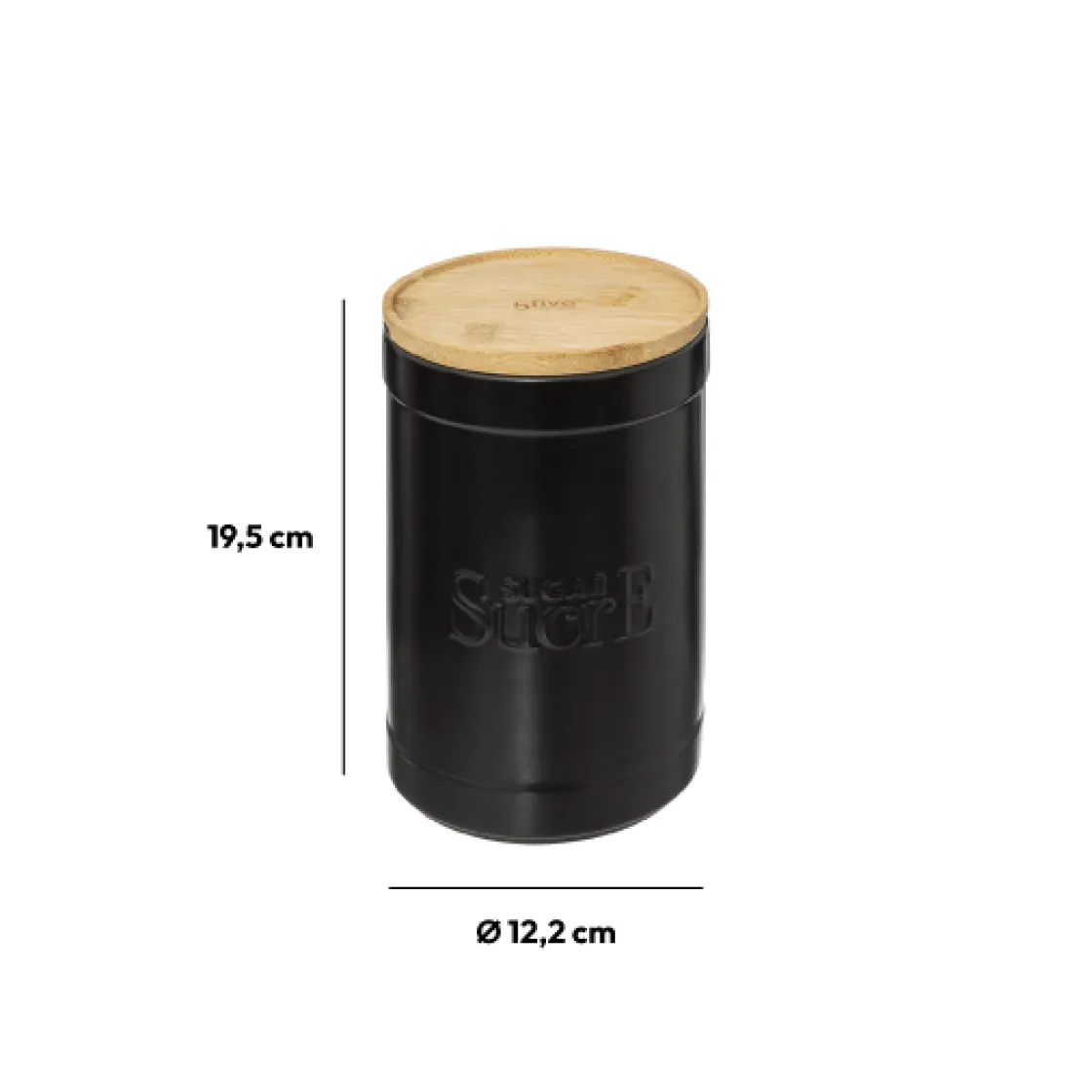 5five Boîte à sucre, Céramique noir