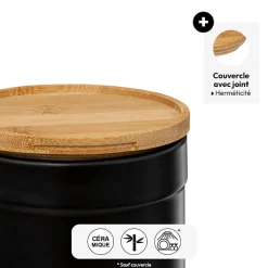 5five Boîte à sucre, Céramique noir