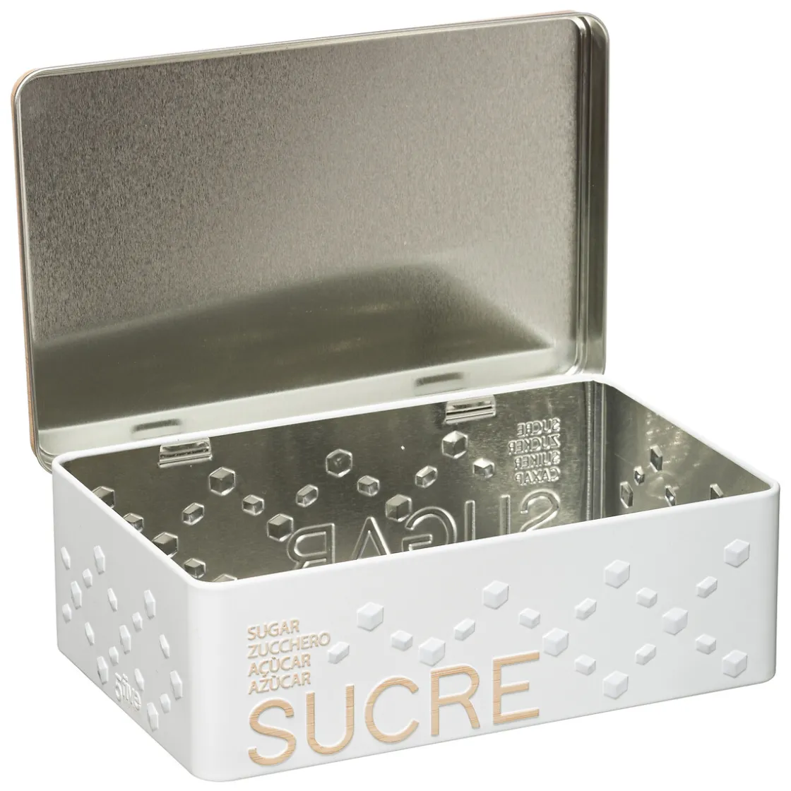 5five Boîte à sucre morceaux métal, Blanc