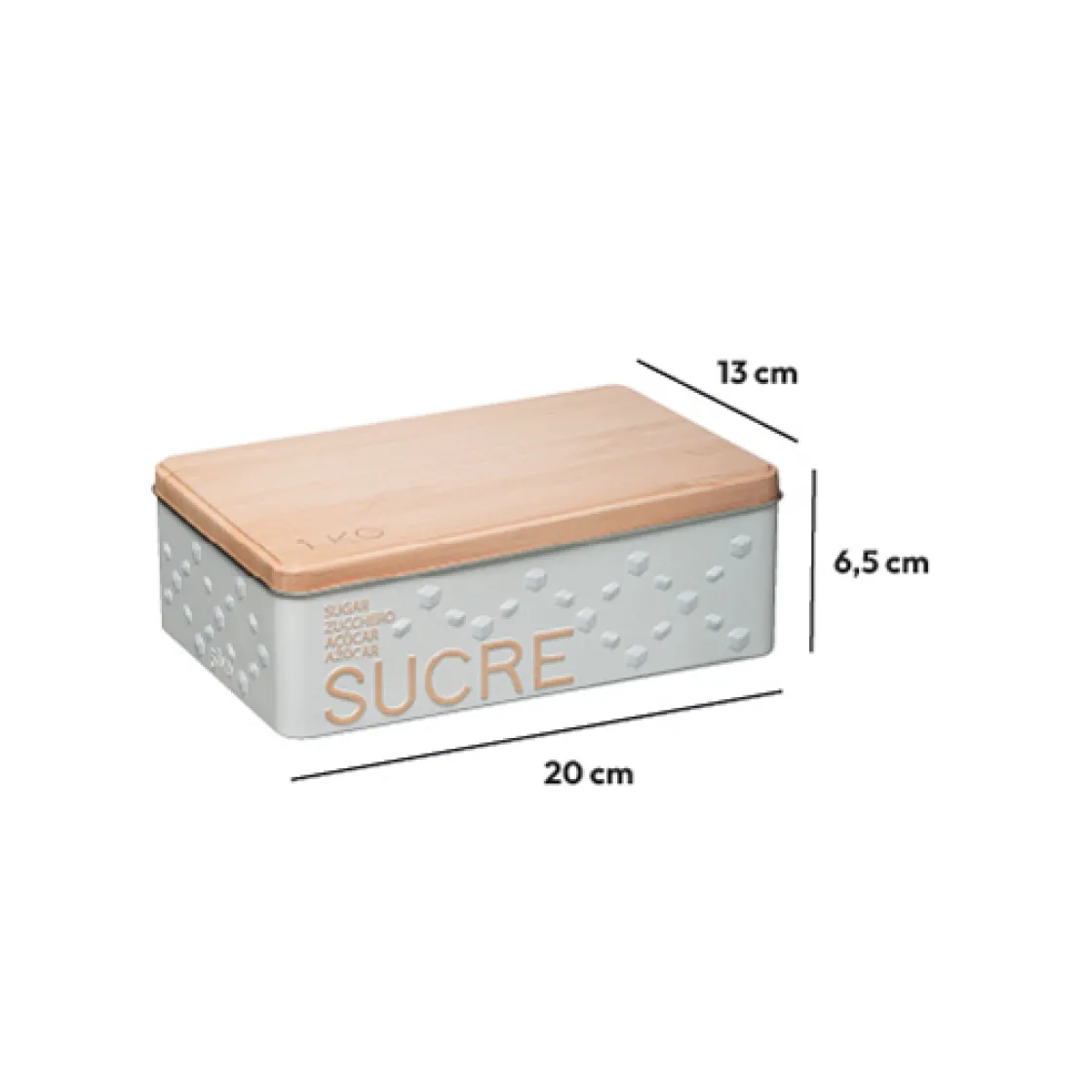 5five Boîte à sucre morceaux métal, Blanc