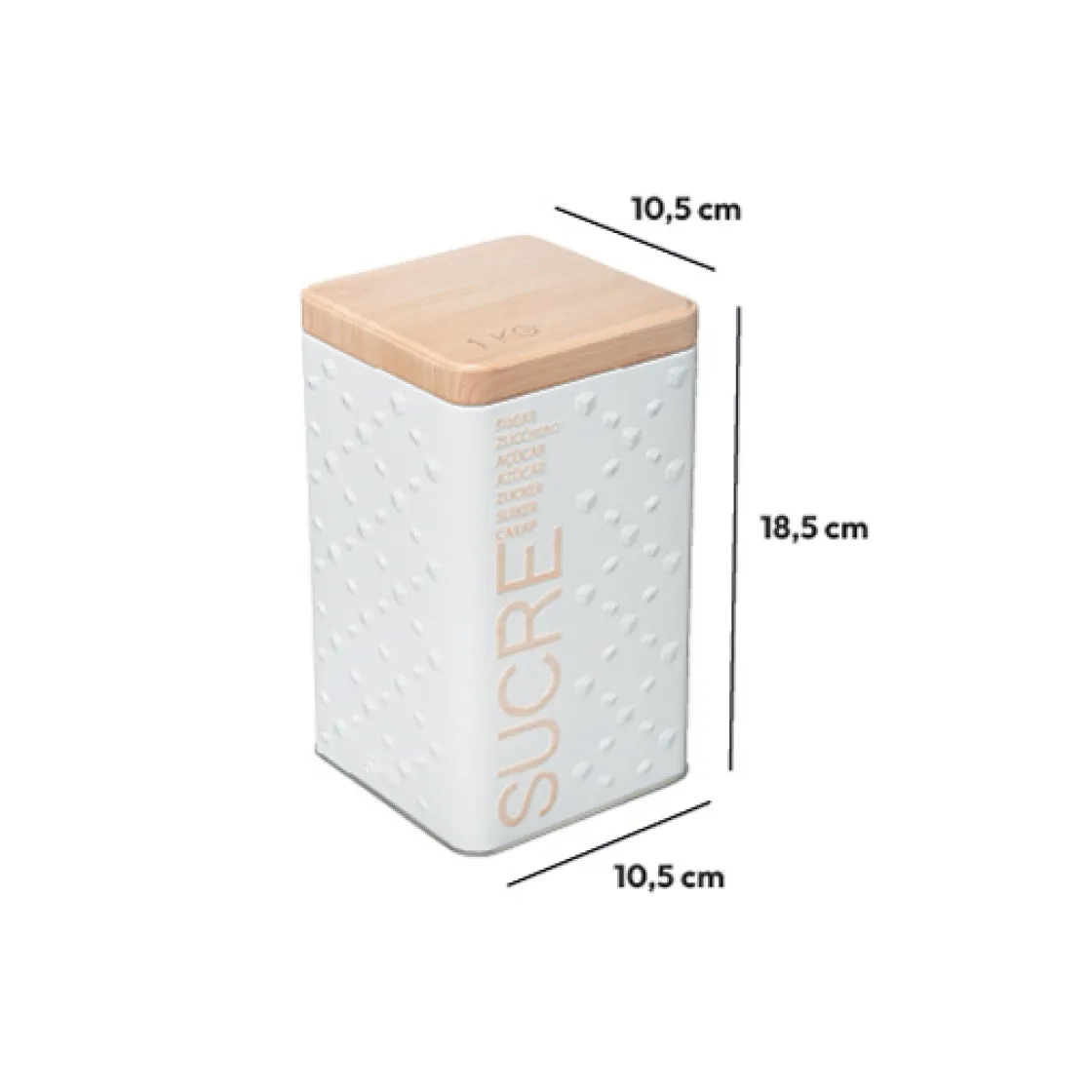 5five Boîte à sucre poudre métal, Blanc