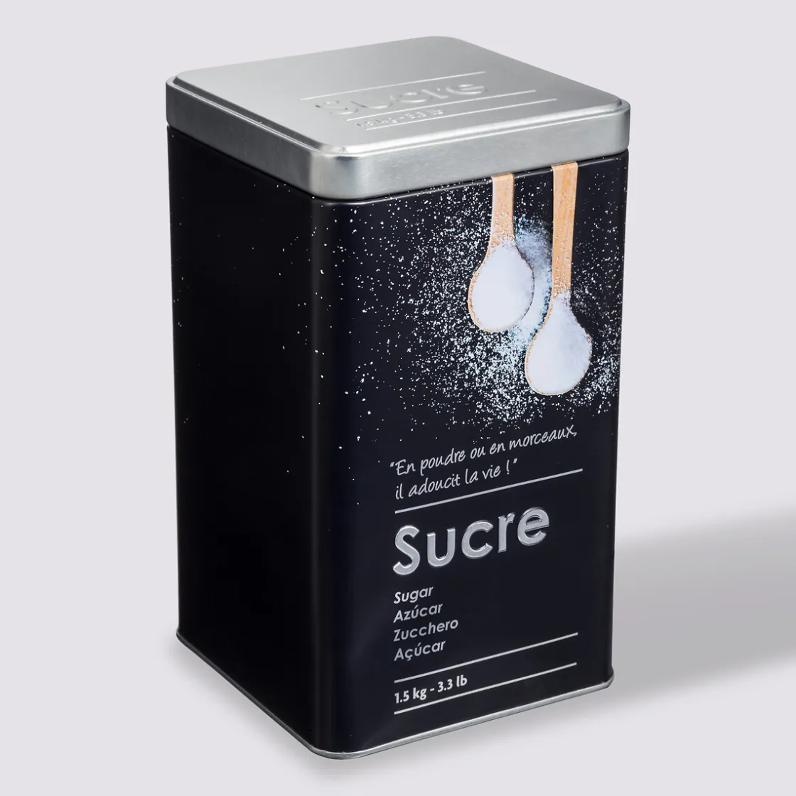 5five Boîte à sucre poudre métal, Noir