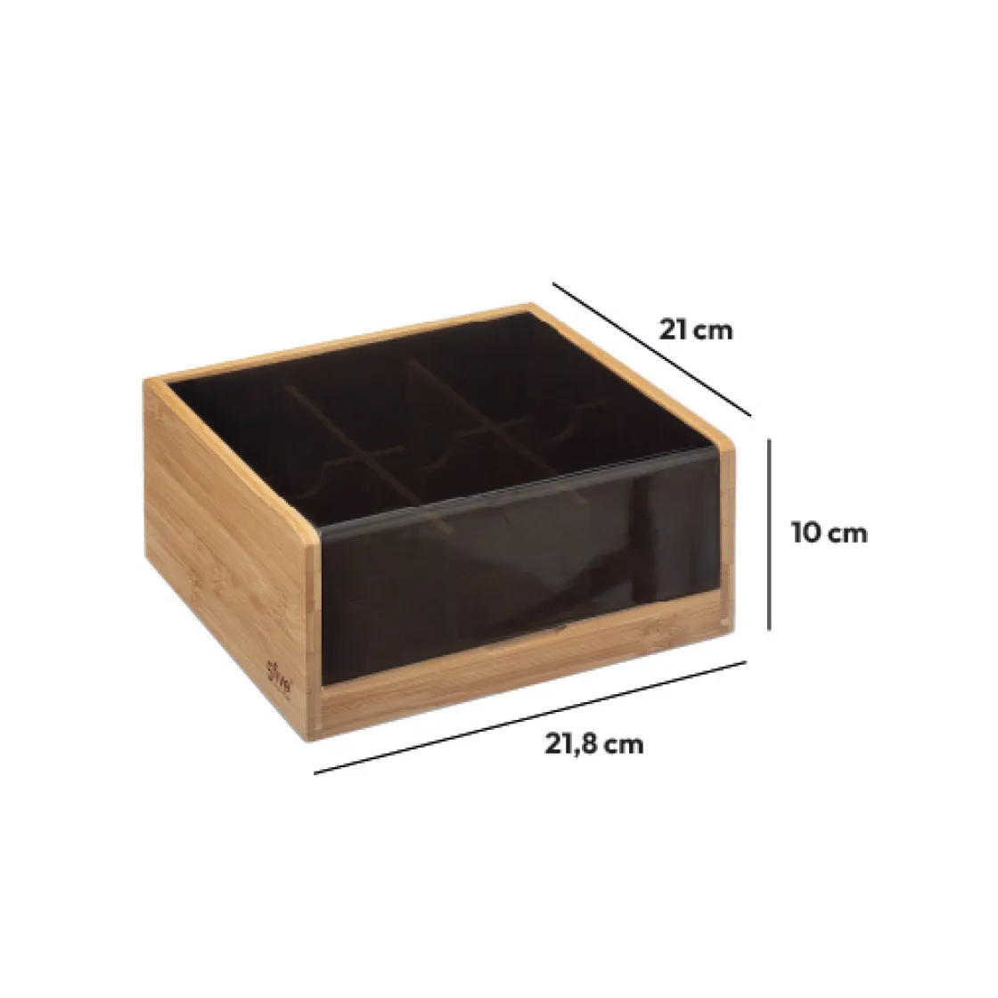 5five Boîte à thé 6 compartiments, Noir