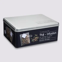 5five Boîte à thé 100 sachets métal, Noir