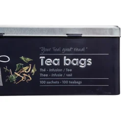 5five Boîte à thé 100 sachets métal, Noir