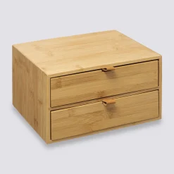 5five Boîte 2 tiroirs, lanières cuir