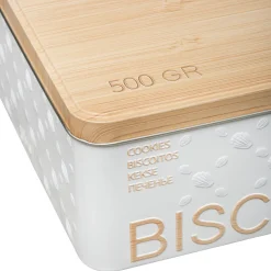 5five Boîte biscuits métal, Blanc