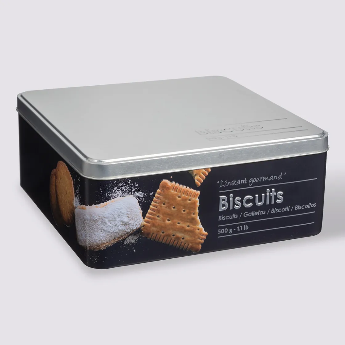 5five Boîte biscuits métal, Noir