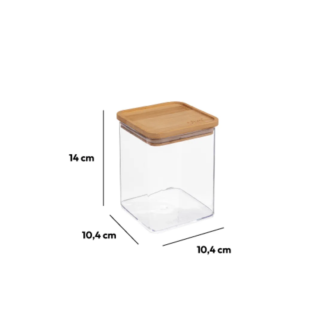 5five Boîte de conservation carrée couvercle bambou, 1L