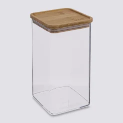 5five Boîte de conservation carrée couvercle bambou, 1,5L