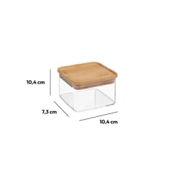5five Boîte de conservation carrée couvercle bambou, 0,5L