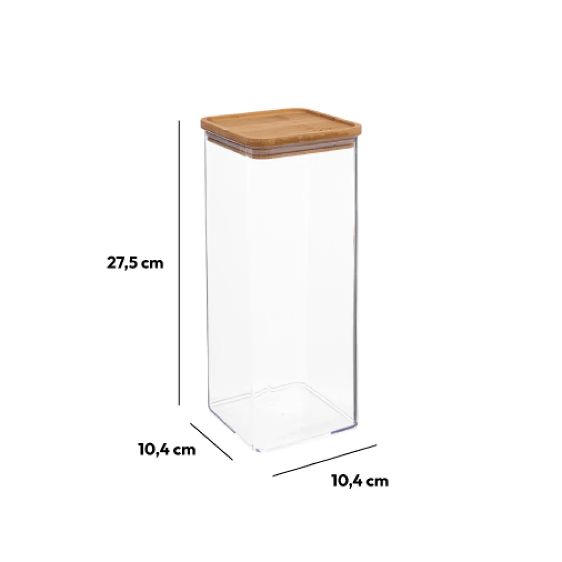 5five Boîte de conservation carrée couvercle bambou, 2L