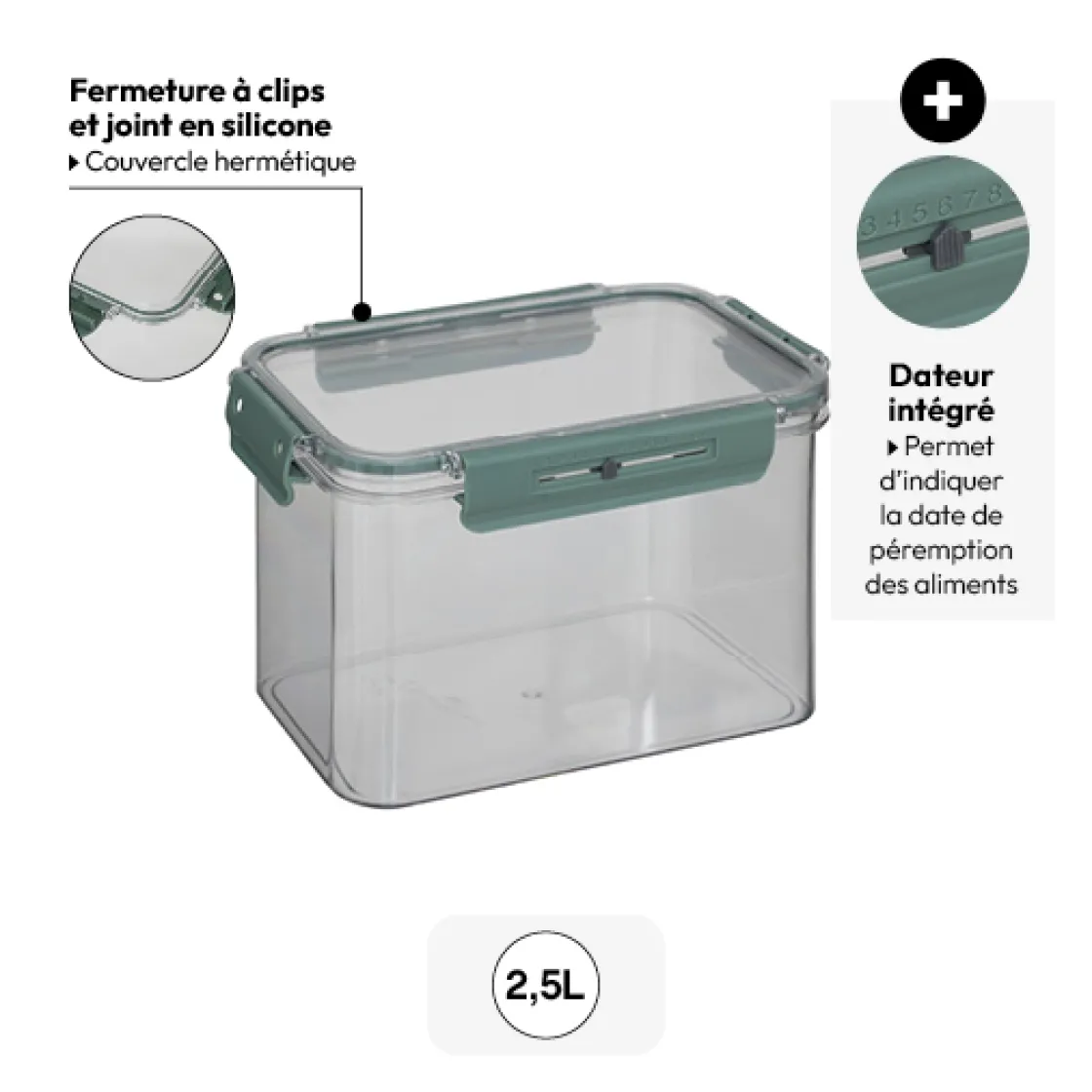 5five Boîte de conservation hermétique 2,5L