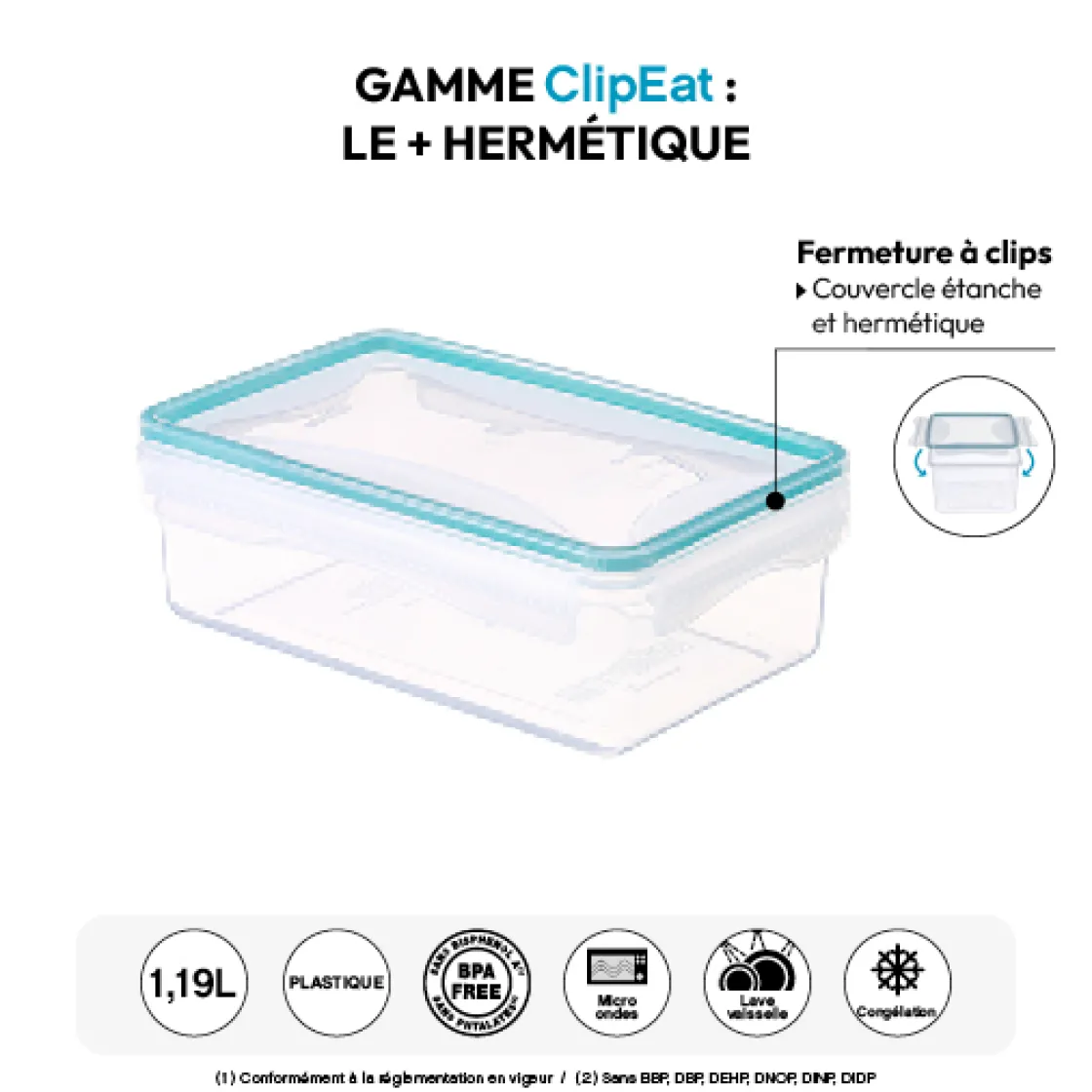 5five Boîte de conservation plastique 1,19L