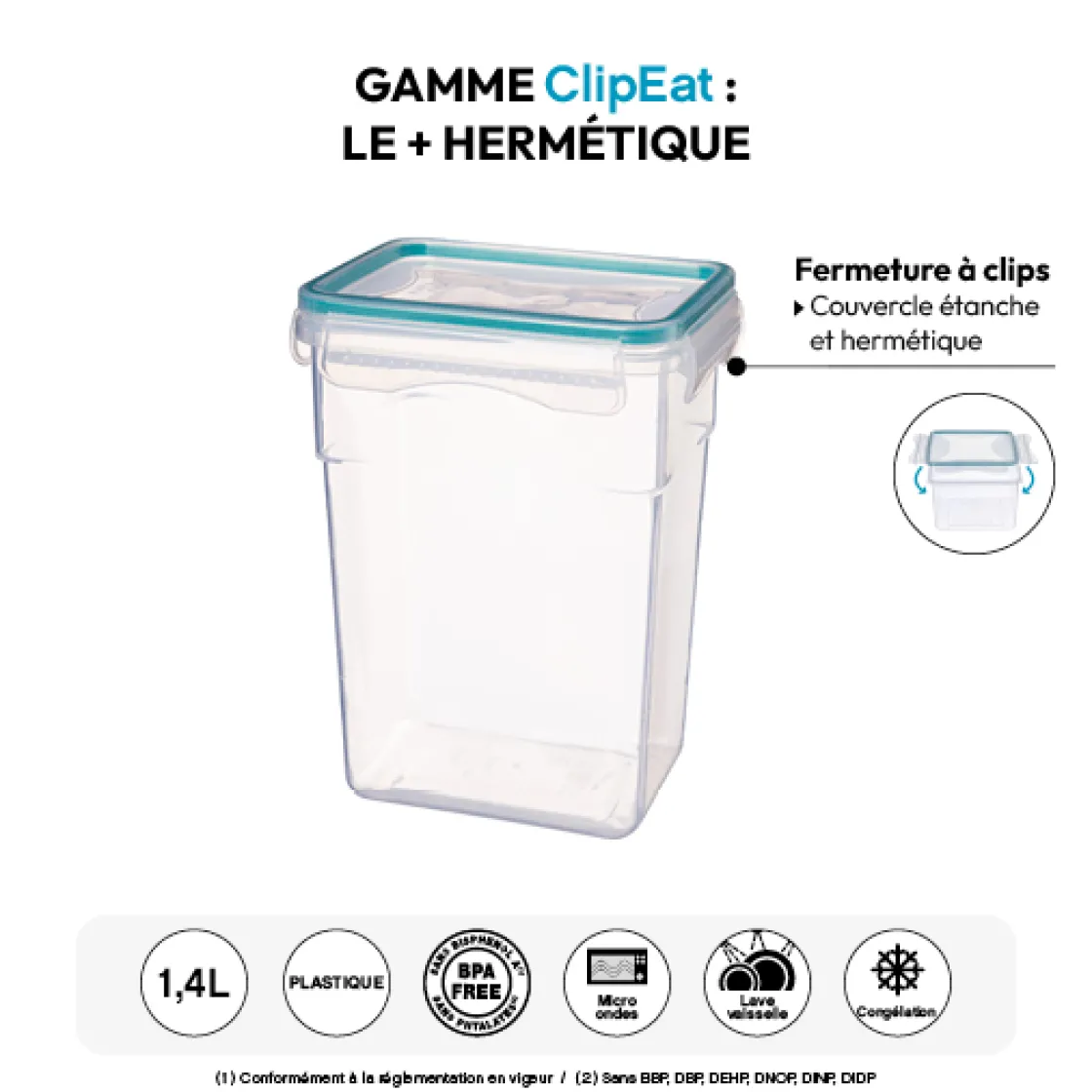 5five Boîte de conservation plastique 1,4L