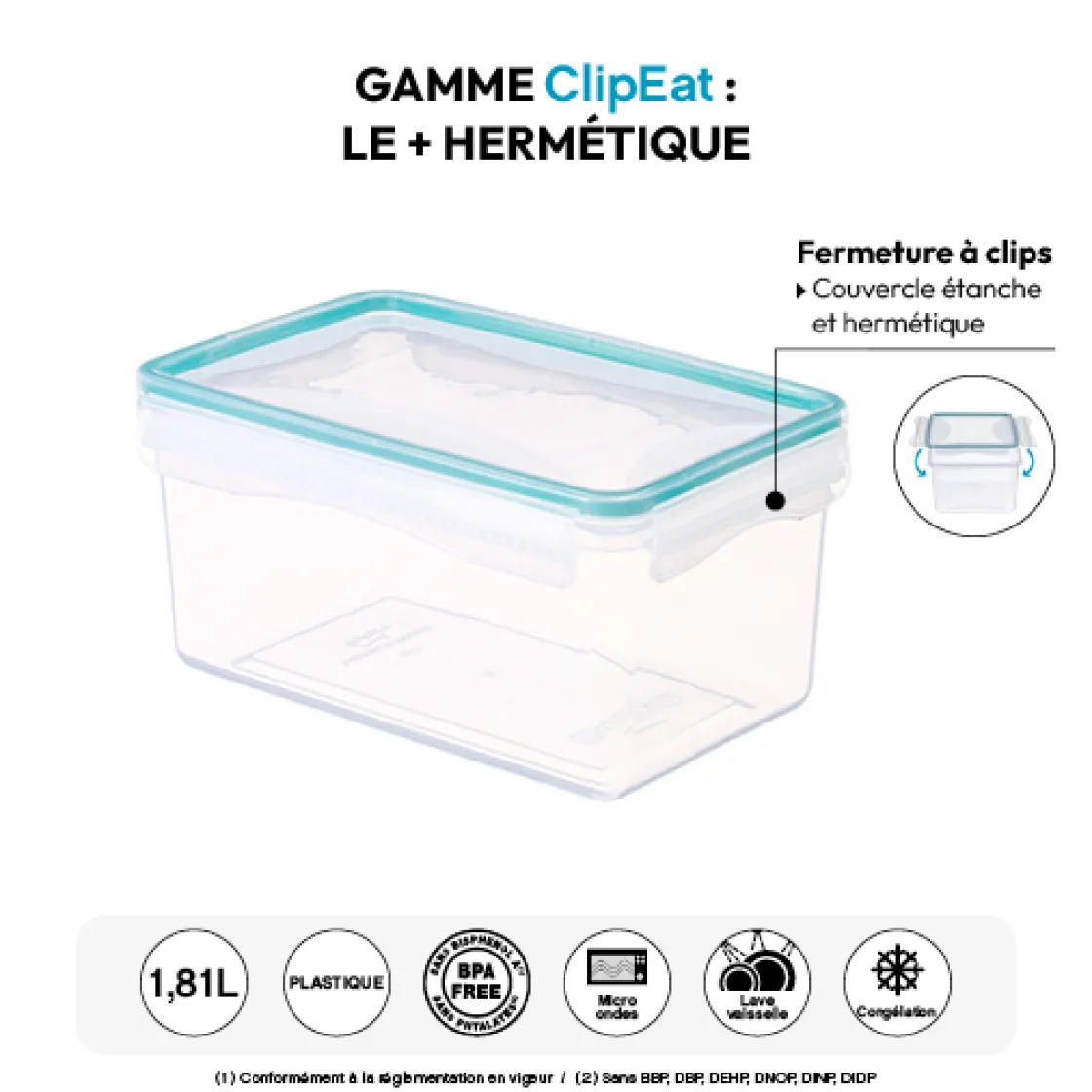 5five Boîte de conservation plastique 1,81L