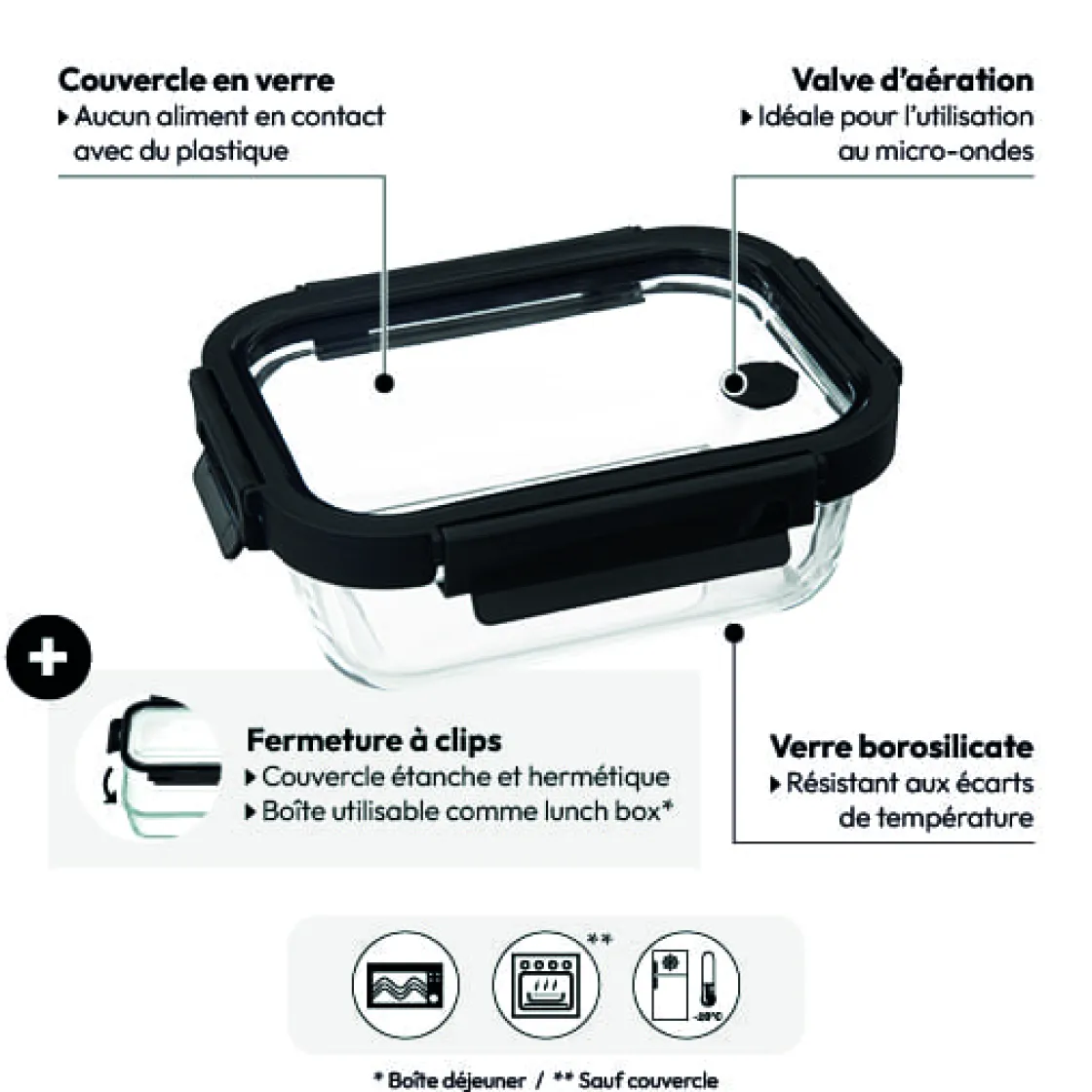 5five Boîte de conservation verre, 0,5L