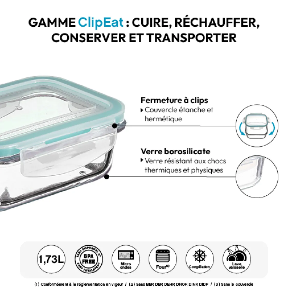 5five Boîte de conservation verre 1,73L