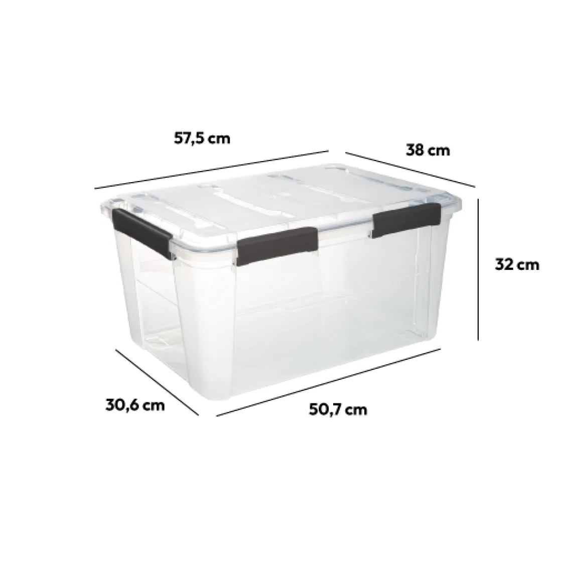 5five Boîte en plastique à clip 50L