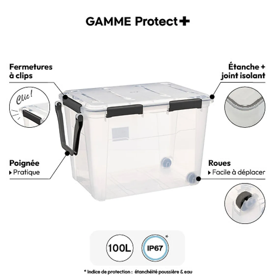 5five Boîte en plastique à clip 100L