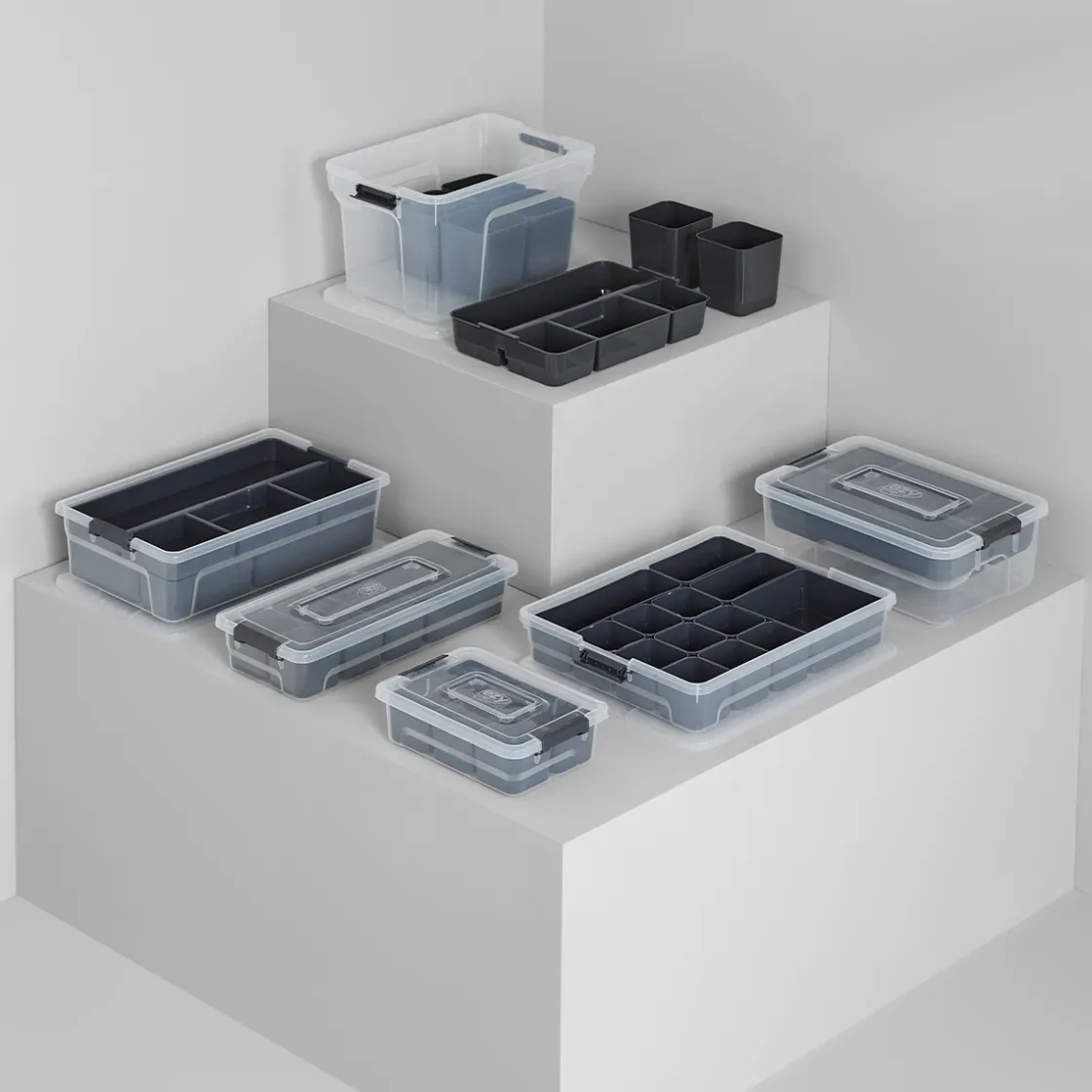 5five Boîte en plastique compartimentée 8L