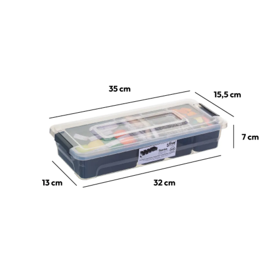 5five Boîte en plastique compartimentée 2,5L