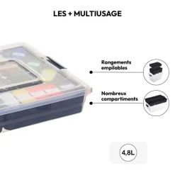 5five Boîte en plastique compartimentée 4,8L