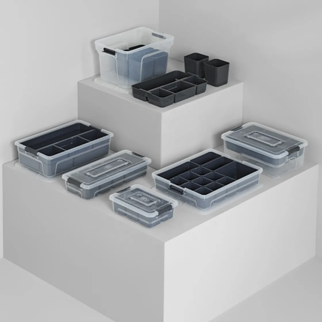 5five Boîte en plastique compartimentée 4,8L