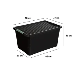5five Boîte en plastique 60L, Noir