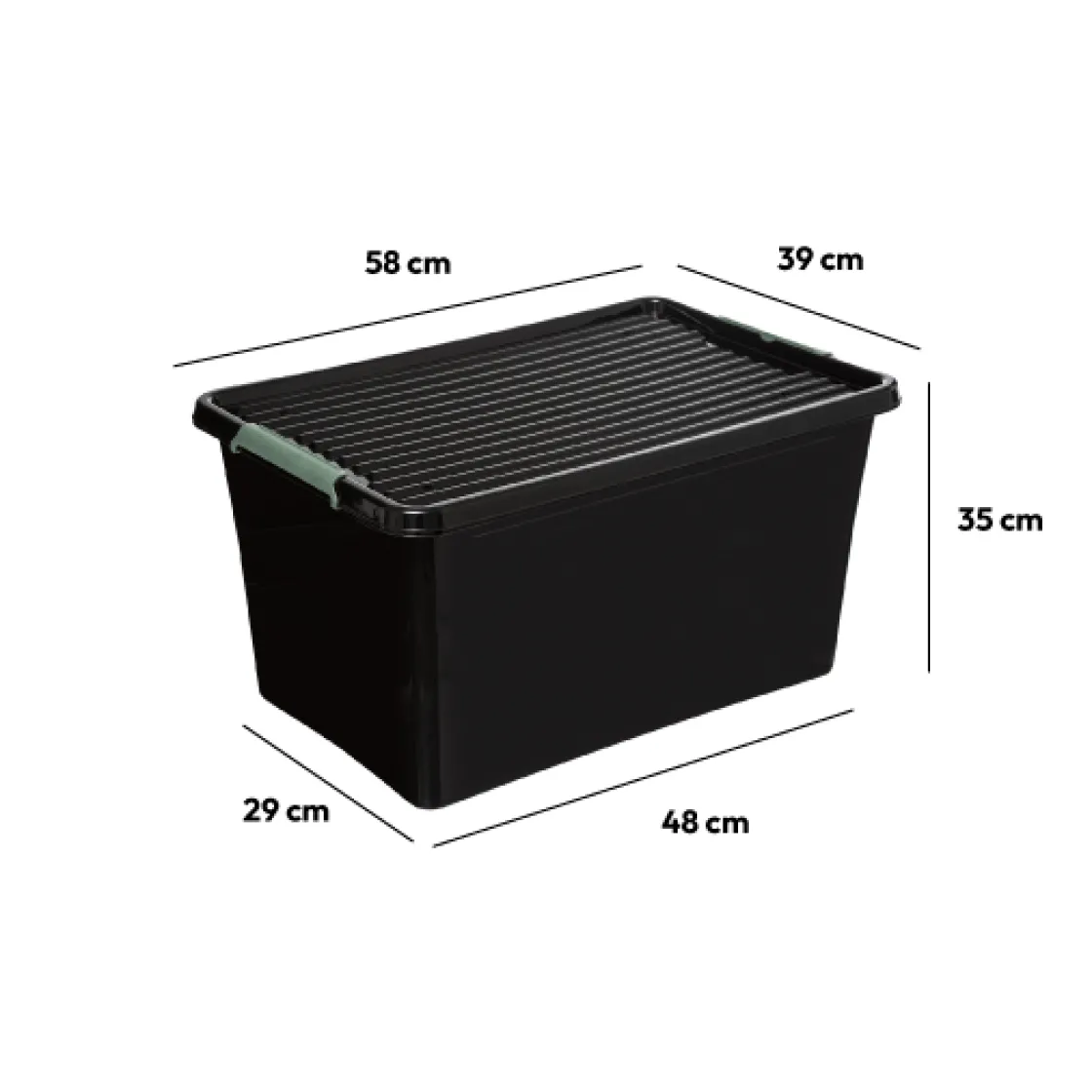 5five Boîte en plastique 60L, Noir