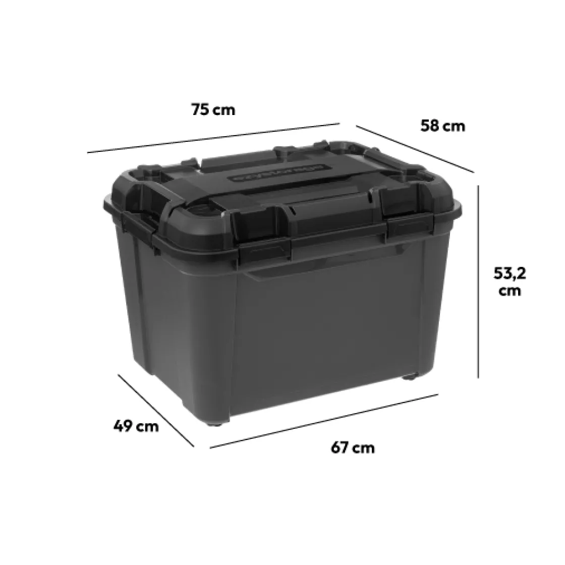 5five Boîte en plastique 160L, Noir