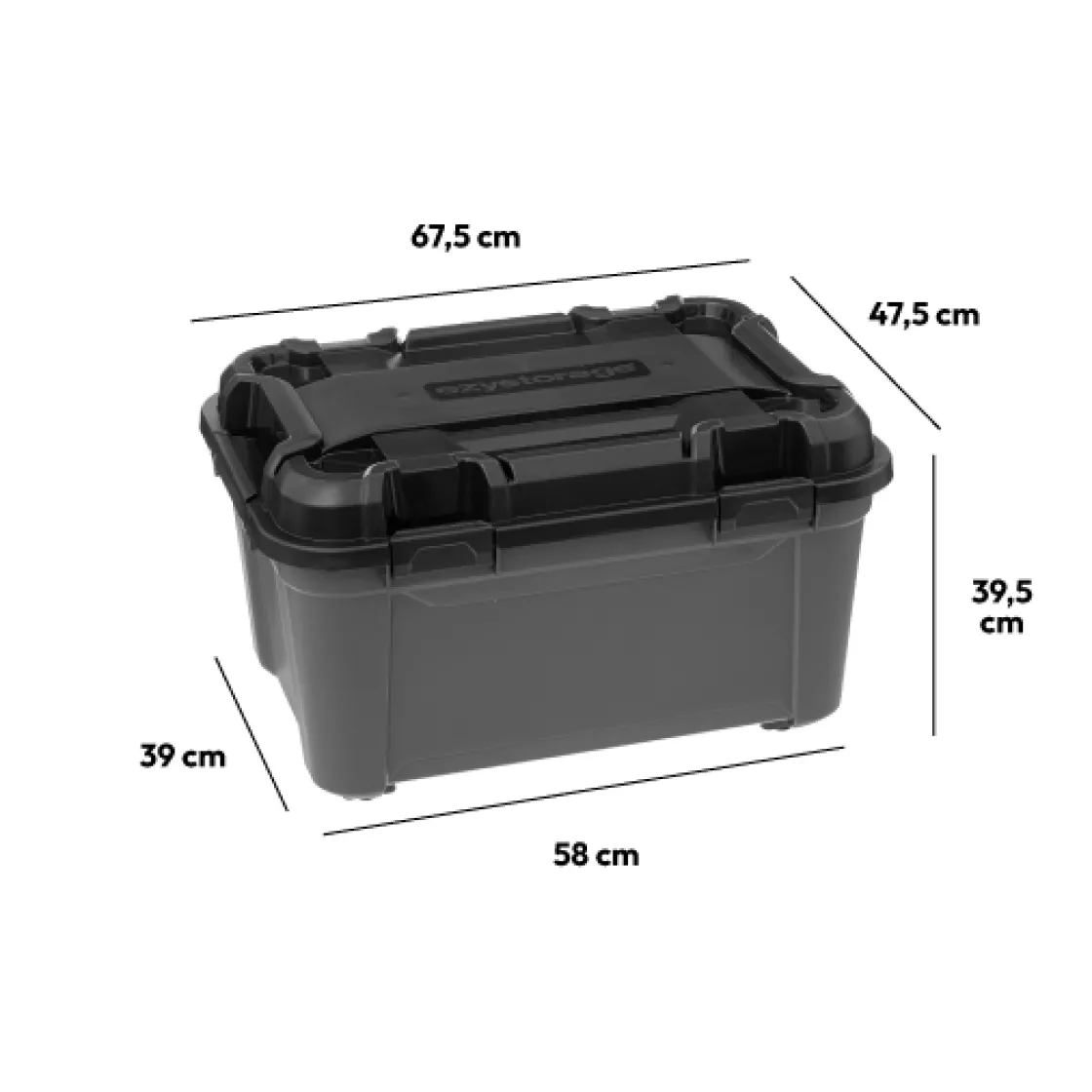 5five Boîte en plastique 80L, Noir