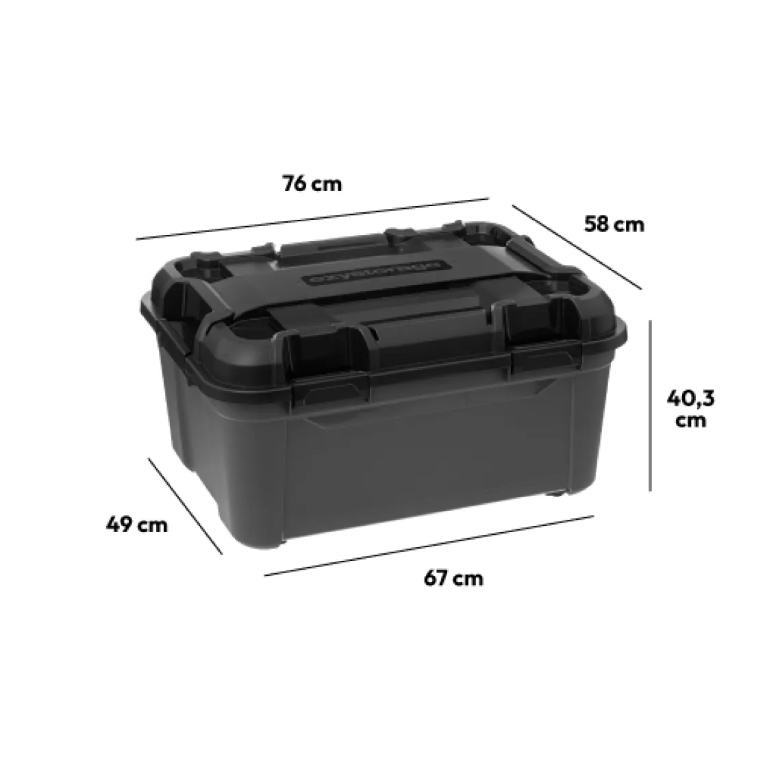 5five Boîte en plastique 120L, Noir