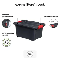 5five Boîte en plastique 30L, Noir