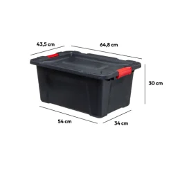 5five Boîte en plastique 55L, Noir