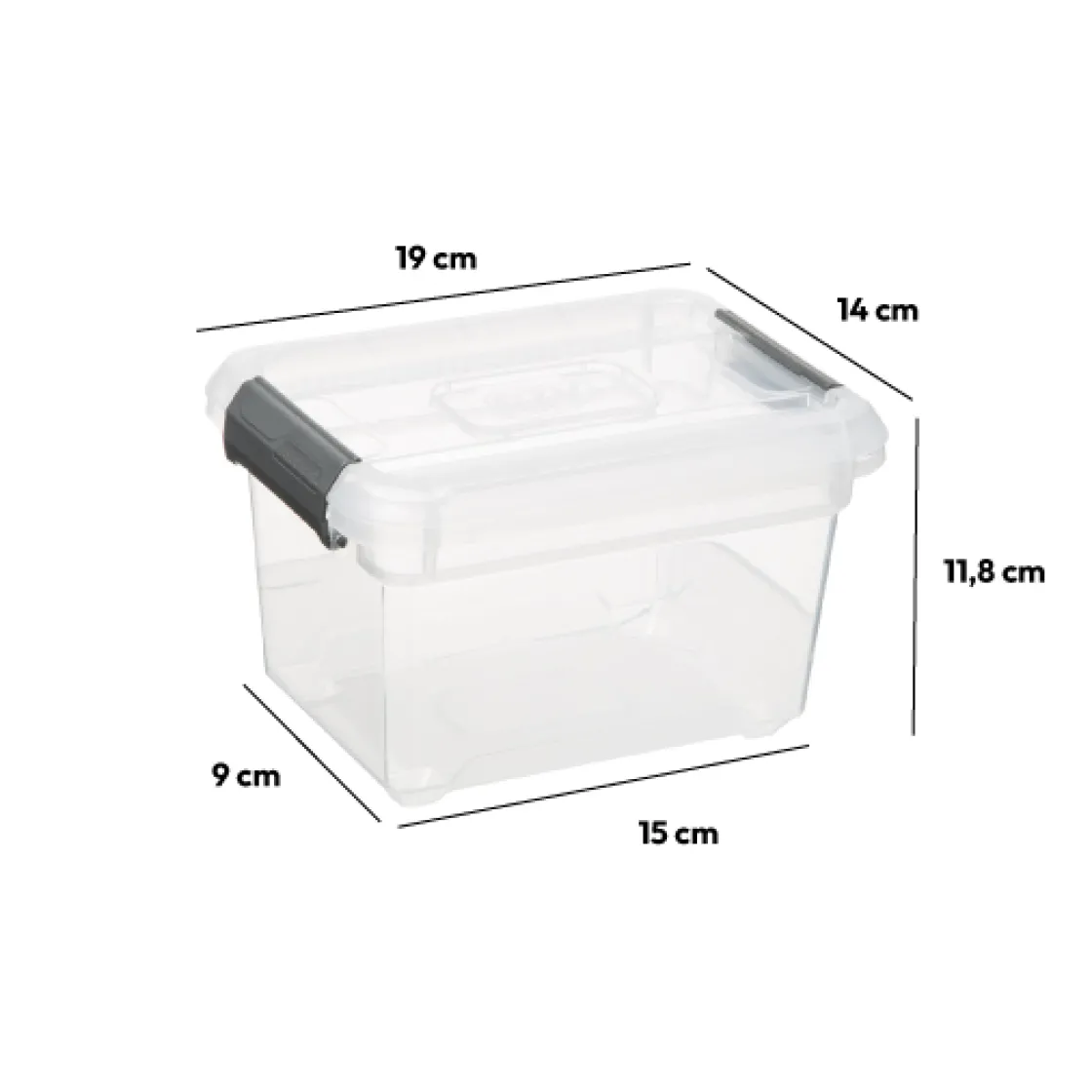 5five Boîte en plastique transparente 1,8L