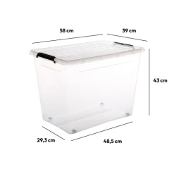 5five Boîte en plastique transparente 80L